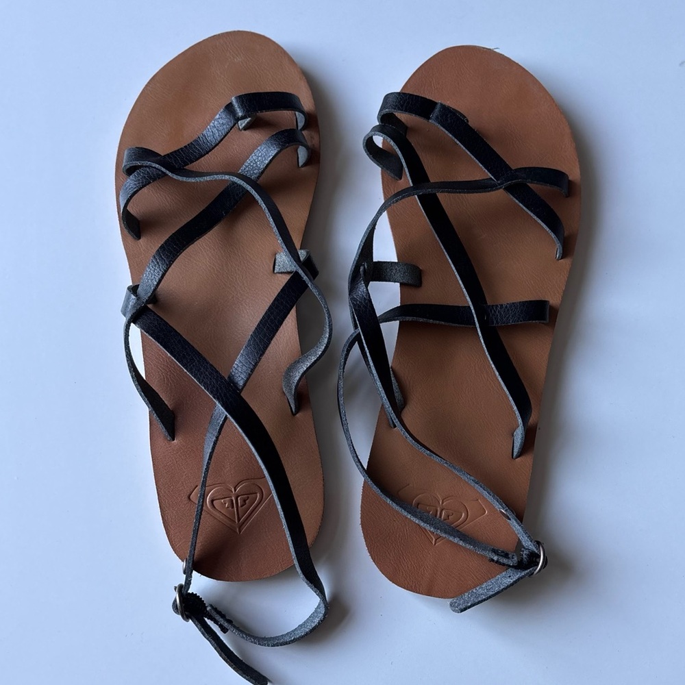 Roxy Women's Black and Brown Sandals